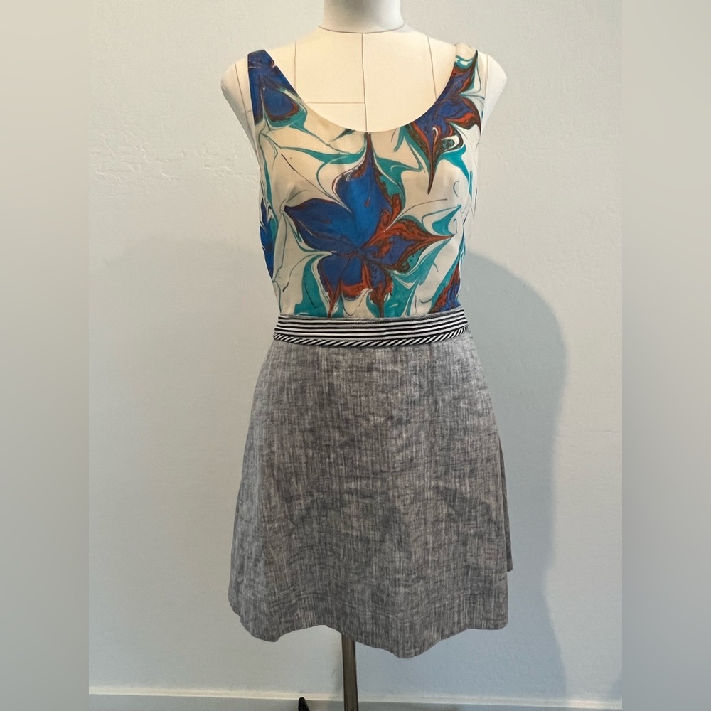 Rachel Roy Floral, linen open back dress